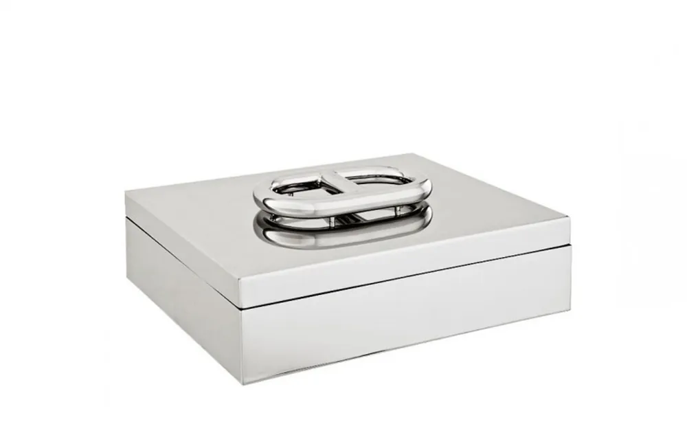 Casa Padrino Luxus Edelstahl Beauté Box Silber 39 x 31 x H. 14,5 cm - Hotel Kollektion Mega-Angebot