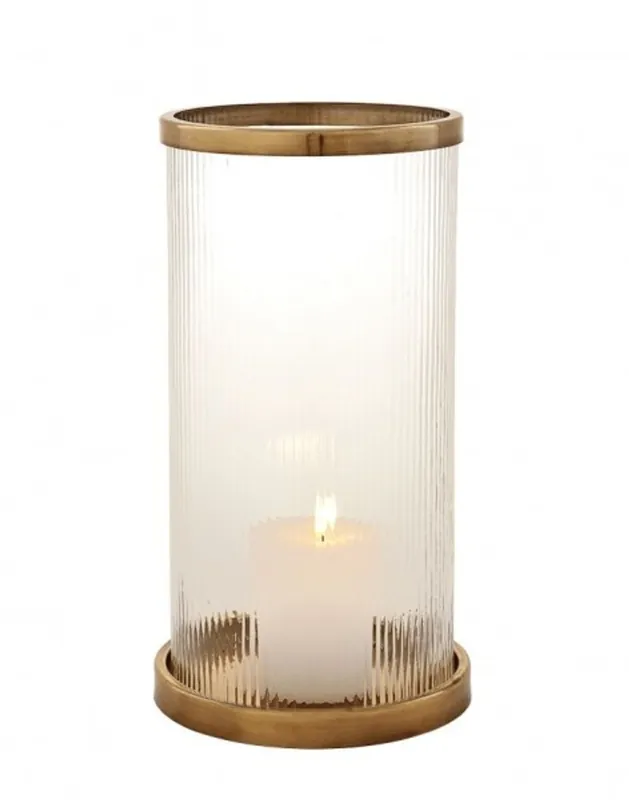 Nur Für Kurze Zeit Casa Padrino Designer Windlicht / Kerzenleuchter Messing Finish 23 x H. 42 cm - Luxus Windlicht