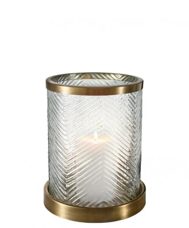 Casa Padrino Designer Windlicht / Kerzenleuchter Messing Finish 23 x H. 27 cm - Luxus Qualität Sale