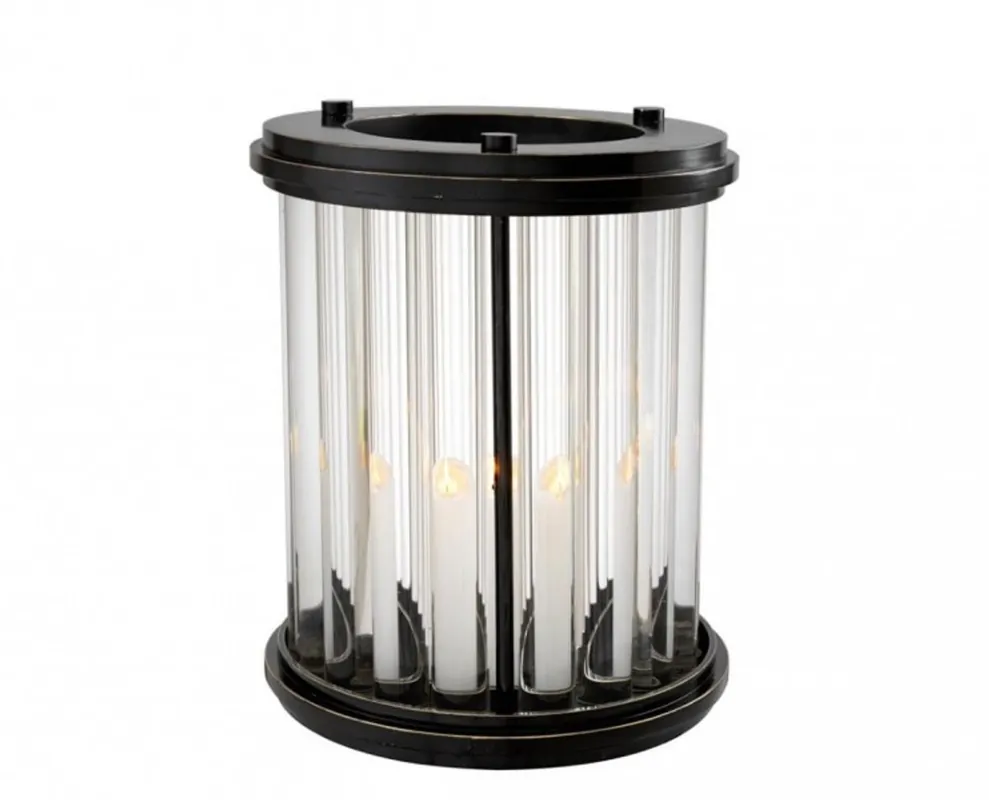Casa Padrino Luxus Windlicht / Kerzenleuchter Bronze Finish 26,5 x H. 33,5 cm - Hotel Accessoires Sonderaktion