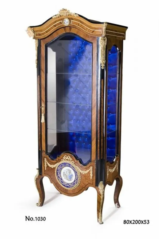 Casa Padrino Barock Vitrine 80 x 53 x H. 200 cm - Barock Wohnzimmerschrank Jetzt Bestellen