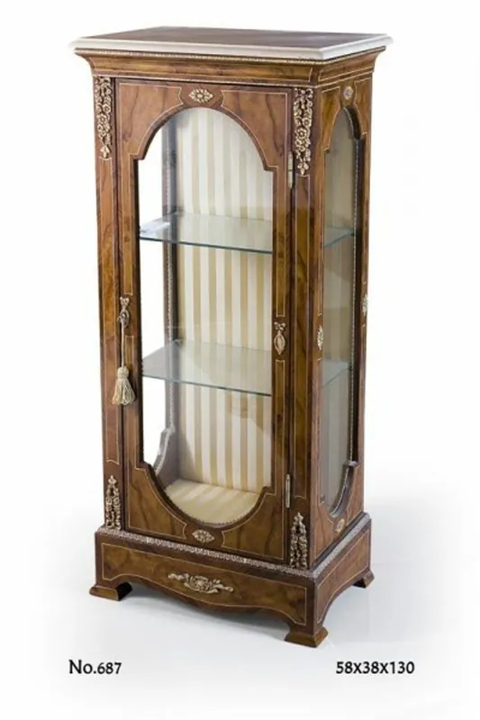 Casa Padrino Barock Vitrine 58 x 38 x H.130 cm - Barock Möbel Schneller Versand