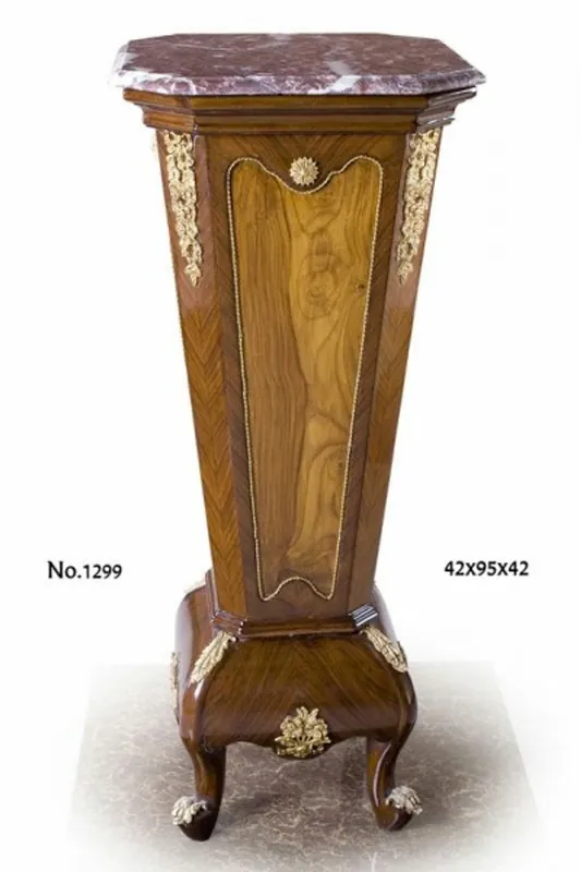 Casa Padrino Barock Säule mit Marmorbesatz 42 x 42 x H. 95 cm - Luxus Qualität Wochenendangebot