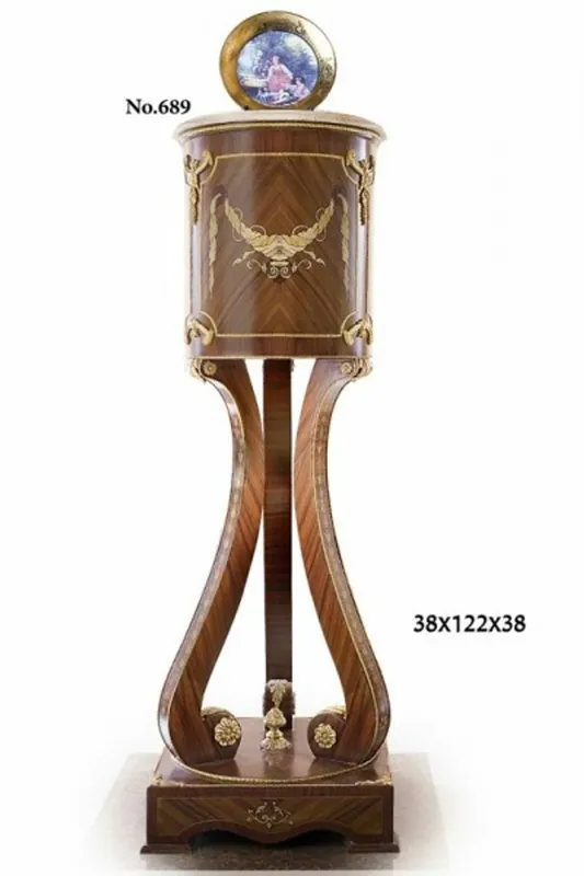 Expressversand Casa Padrino Barock Säule mit Marmorbesatz 38 x 38 x H. 122 cm - Barock Möbel