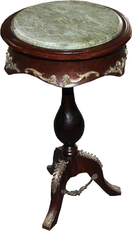 Direktkauf Casa Padrino Barock Beistelltisch Modell Mahagoni Dunkelbraun mit Marmorplatte 68 x 41 cm