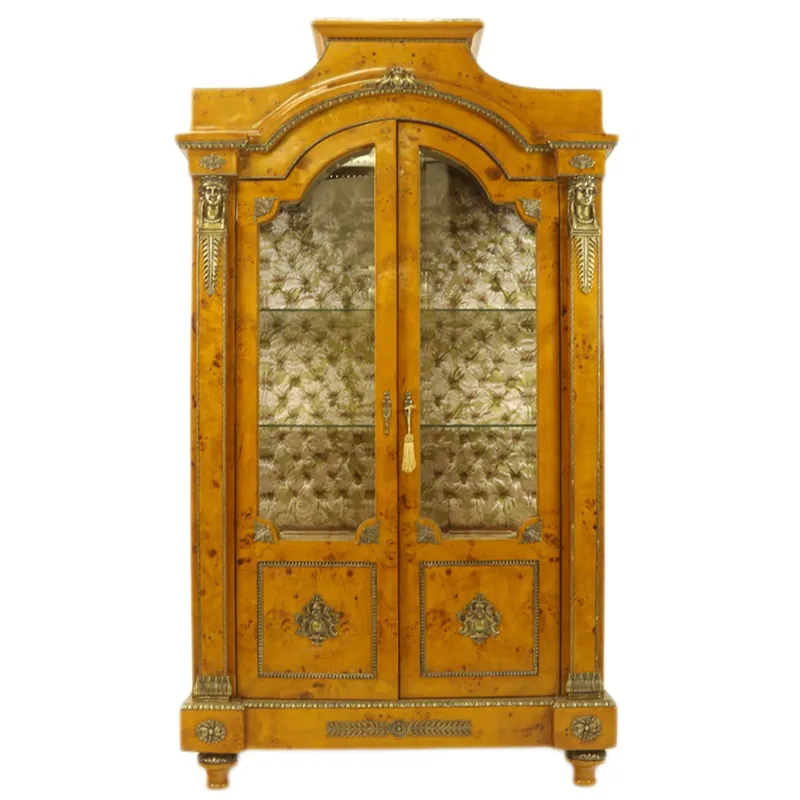 Casa Padrino Empire Vitrine Vogelaugenahorn - Vitrinenschrank - Wohnzimmerschrank Barock Neu Im Sortiment