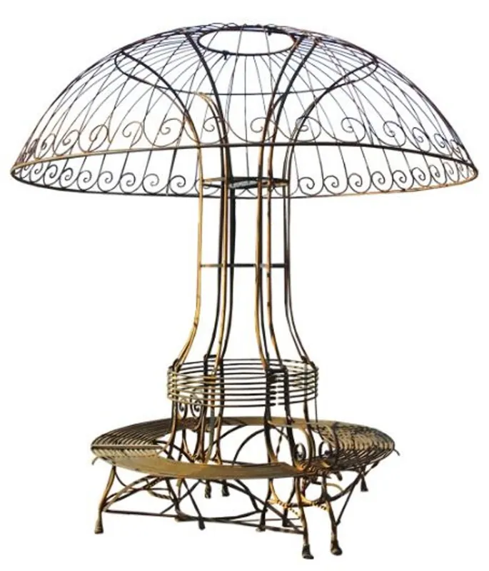 Online Kaufen Casa Padrino Bank mit Sonnenblende Durchmesser 2,68 x H. 2,7m - Luxus Gartenmöbel