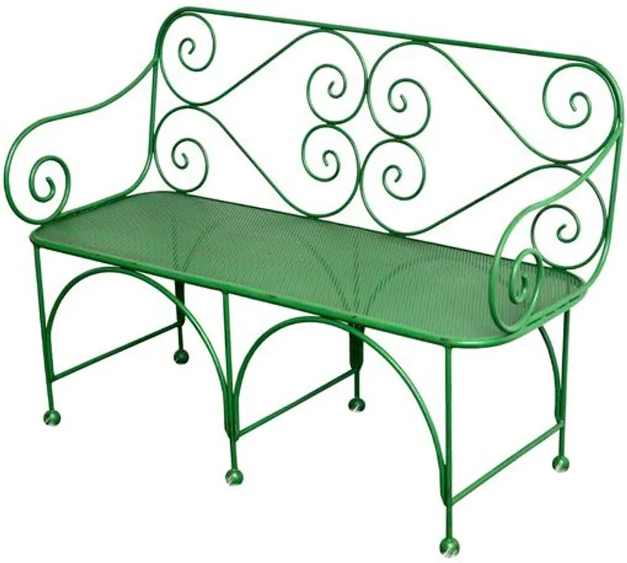 Casa Padrino Gartenbank mit perforirter Sitzfläche - Art Deco Gartenmöbel Highlight
