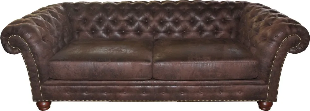 Casa Padrino Limited Edition Designer Chesterfield 3-er Sofa Braun B 226 cm - Club Möbel Günstig
