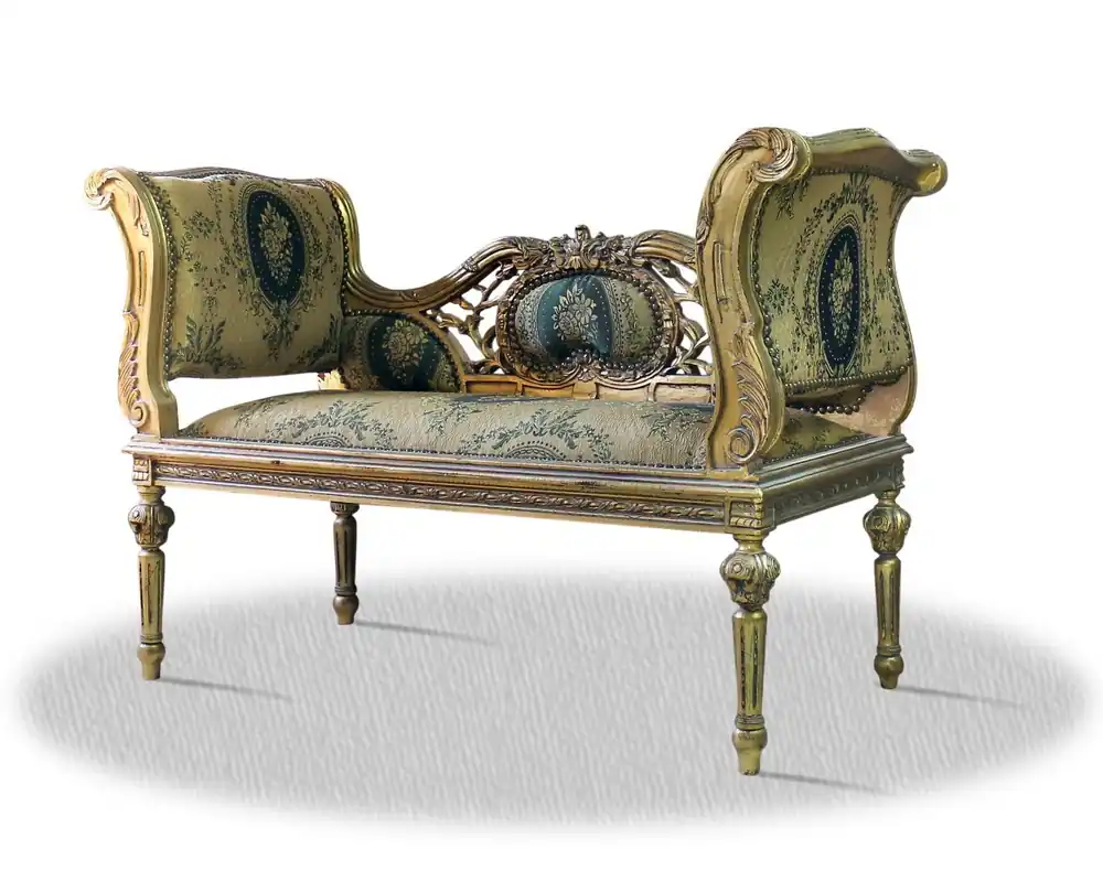 Zertifiziert Casa Padrino Barock Sitzbank mit Muster 110 x 45 x H. 80 cm - Luxus Sitzbank
