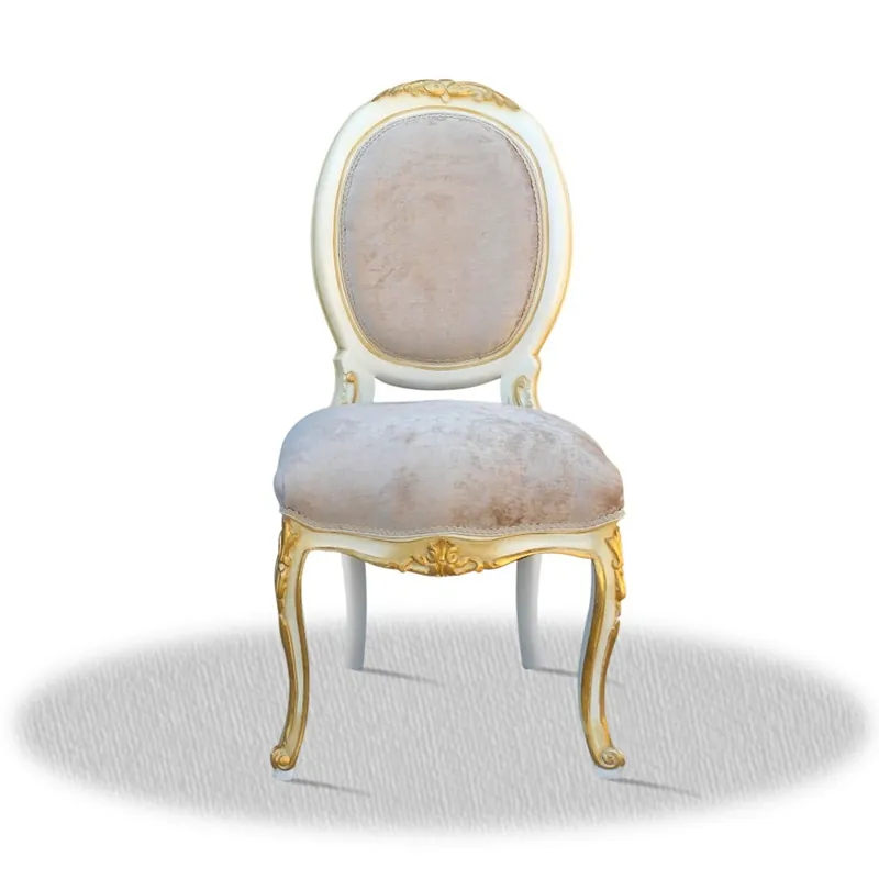 Kracherpreis Casa Padrino Barock Salonstuhl Hochglanzweiß Gold Grau 50 x 50 x H. 100 cm