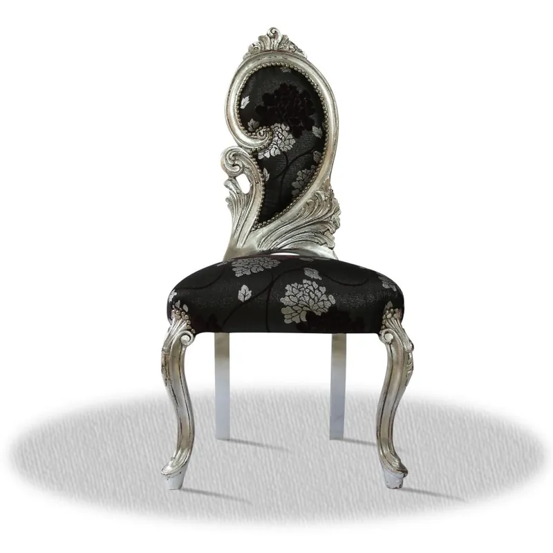 Sonderangebot Casa Padrino Barock Salonstuhl Silber Schwarz 55 x 45 x H. 100 cm - Limited Edition