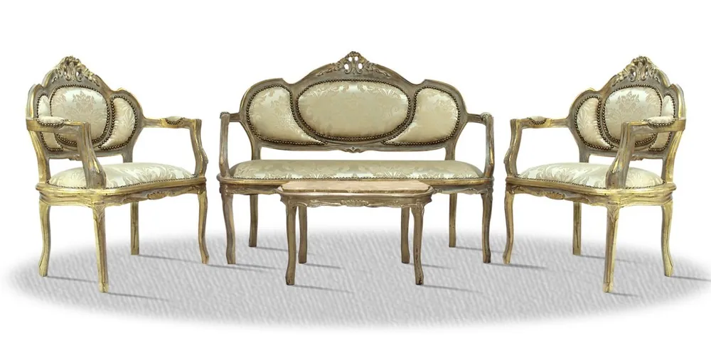 Highlight Casa Padrino Barock Salon Set Antik Gold - Luxus Möbel
