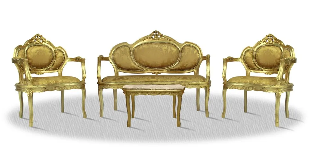 Casa Padrino Barock Salon Set Gold - Luxus Kollektion Wochenendangebot