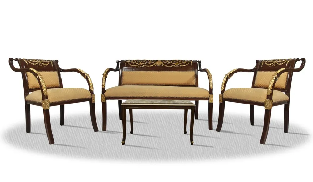 Casa Padrino Barock Salon Set Braun Gold - Hotel Restaurant Möbel Solange Der Vorrat Reicht