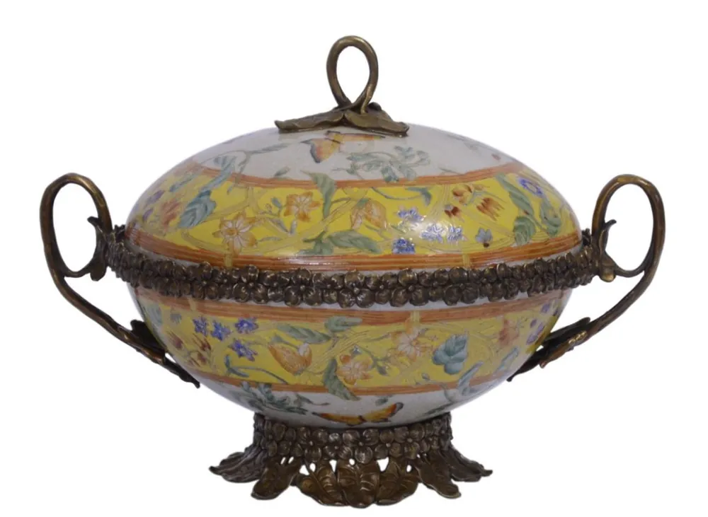 Casa Padrino Luxus Barock Porzellan Schüssel mit Deckel 23,9 x 18,7 x H. 17 cm Bestseller