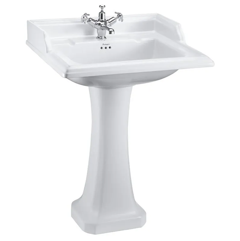 Casa Padrino Art Deco Waschbecken mit Sockel 65 x 57,5 x H. 92 cm - Luxus Hotel Kollektion Versand Am Gleichen Tag