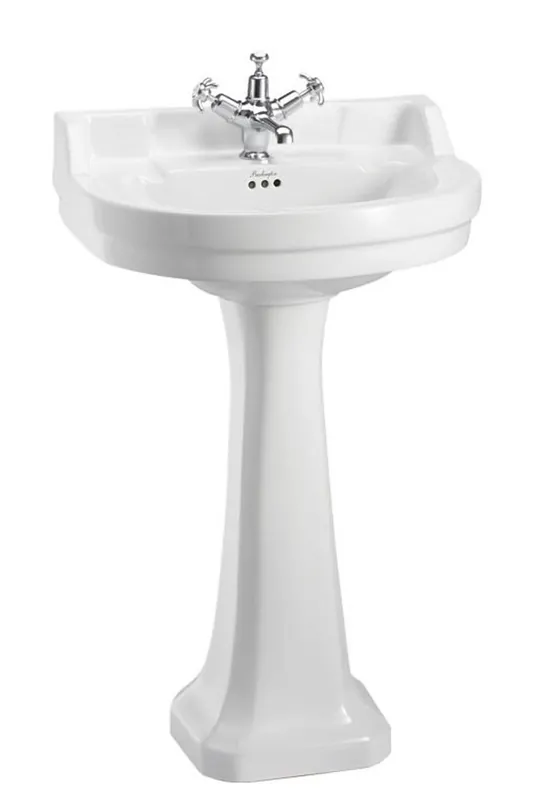 Casa Padrino Porzellan Waschbecken mit Sockel 56 x 47 x H. 96 cm - Jugendstil Design Mega-Angebot