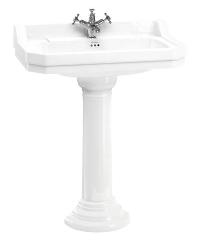 Casa Padrino Luxus Porzellan Waschbecken mit Sockel 80 x 51 x H. 95 cm - Luxus Kollektion Solange Der Vorrat Reicht
