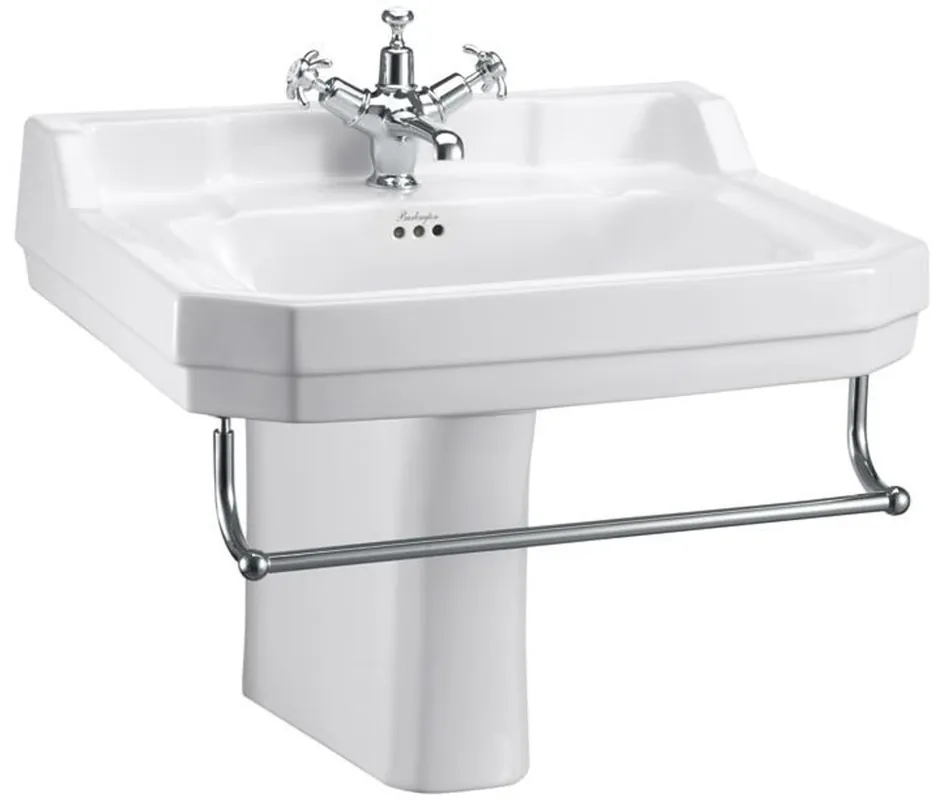 Sonderangebot Casa Padrino Porzellan Waschbecken mit halben Sockel und Handtuchhalter 61 x 51 x H. 56 cm