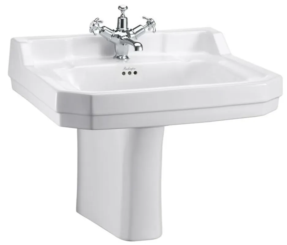 Letzte Chance Casa Padrino Porzellan Waschbecken mit halben Sockel 61 x 51 x H. 56 cm