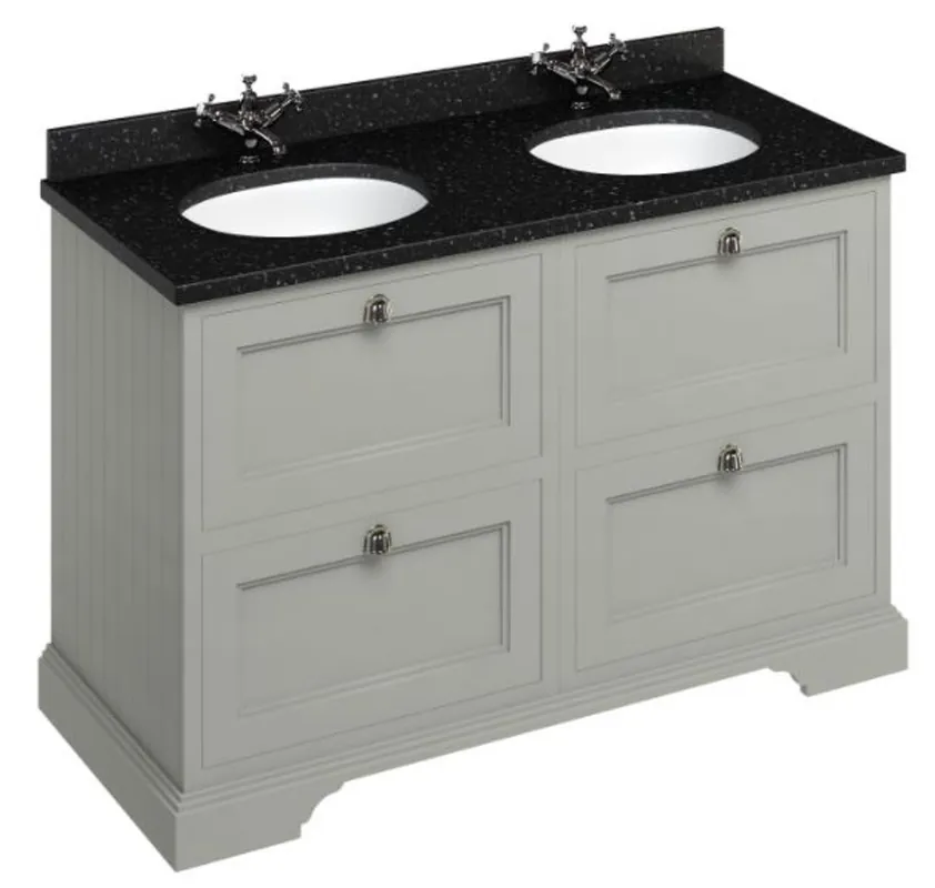 Casa Padrino Doppel Waschschrank mit Granitplatte und 4 Schubladen 130 x 55 x H. 93 cm Bestpreis