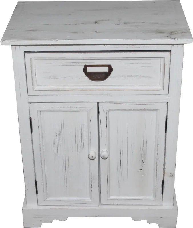 Casa Padrino Shabby Chic Landhaus Stil Kommode mit Schubladen Antik Weiß B 50 cm, H 64 cm - Antik Kommode Preis Gesenkt