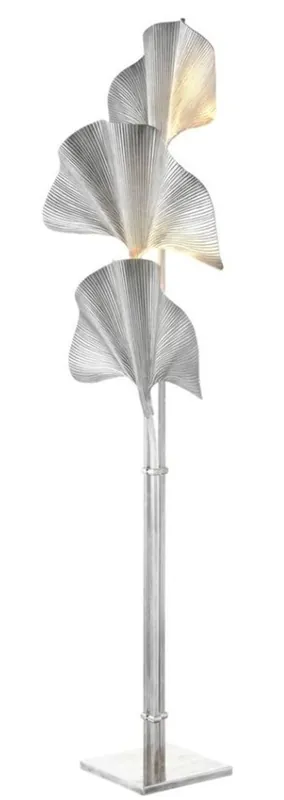Casa Padrino Stehleuchte Silber 80 x H. 197 cm - Luxus Stehlampe Top-Preis