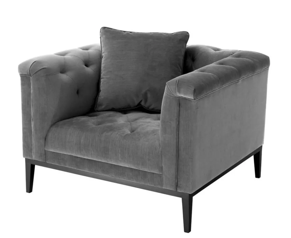 Casa Padrino Luxus Sessel Grau - Wohnzimmer Möbel Begrenztes Angebot
