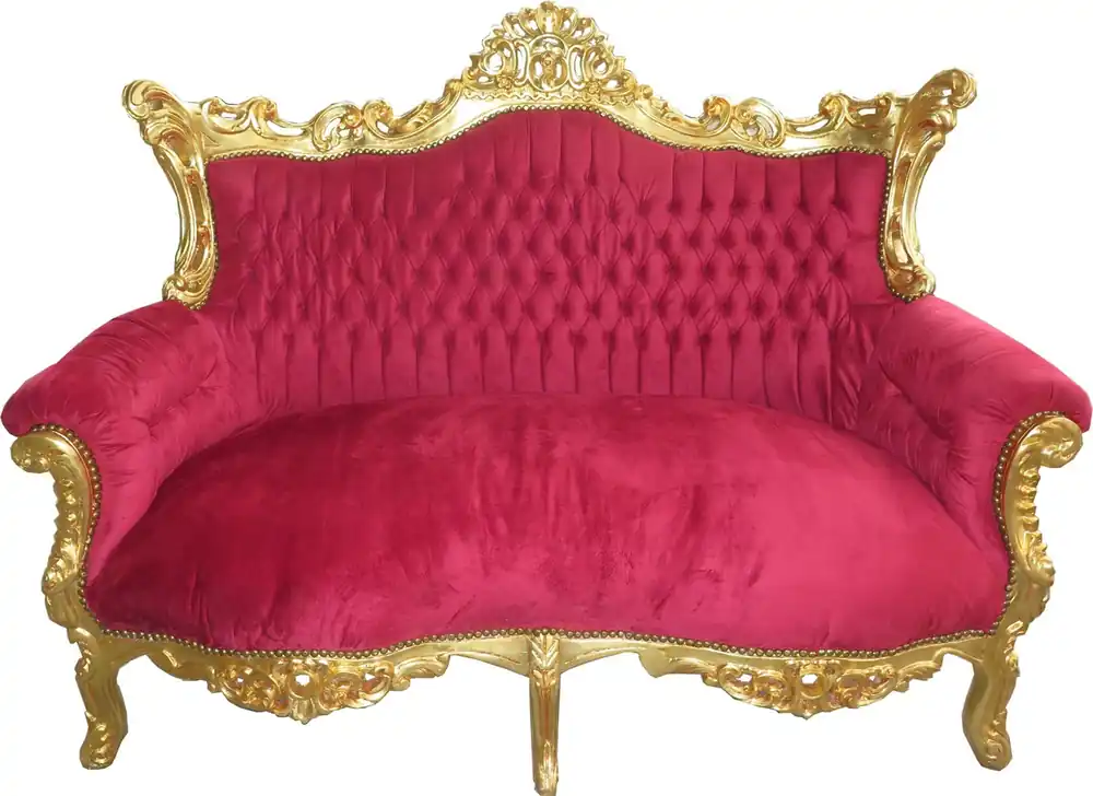 Mega-Angebot Casa Padrino Barock 2er Sofa Master Bordeaux Rot / Gold - Wohnzimmer Möbel Loung Couch