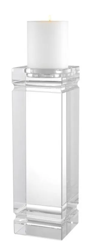 Expressversand Casa Padrino Luxus Kristallglas Kerzenhalter 12,5 x 12,5 x H. 40 cm - Hotel Dekoration