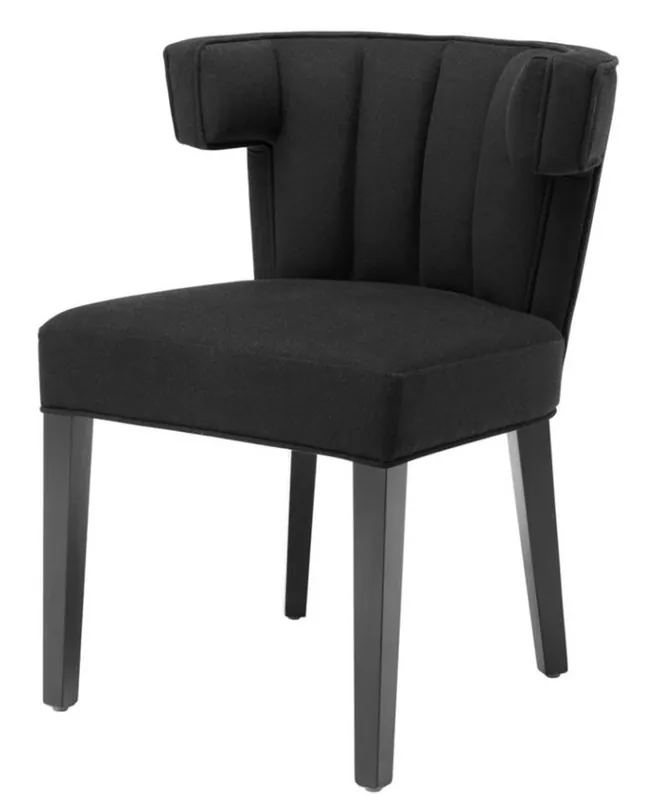Casa Padrino Luxus Esszimmerstuhl Schwarz - Designer Möbel Ausverkauf