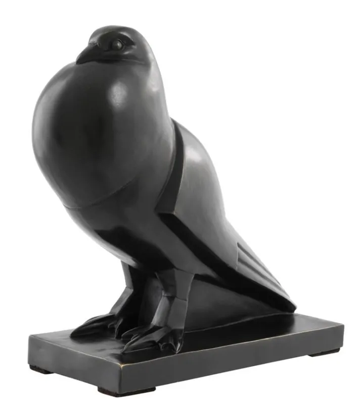 Sonderaktion Casa Padrino Luxus Bronze Taube Skulptur auf Sockel - Figur Vogel - Edel & Prunkvoll