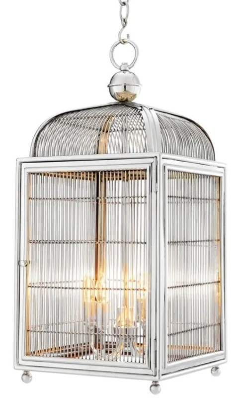 Online Kaufen Casa Padrino Designer Hängeleuchte / Laterne Silber 38 x 38 x H. 81 cm - Luxus Hängelampe