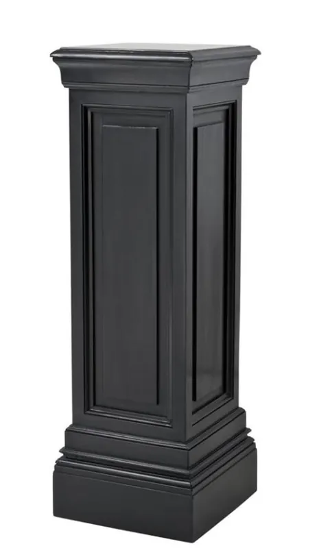 Wochenendangebot Casa Padrino Designer Mahagoni Säule Schwarz 33 x 33 x H. 100 cm - Luxus Beistelltisch