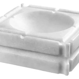 Casa Padrino Designer Marmor Aschenbecher Weiß 21 x 21 x H. 7 cm - Limited Edition Preisreduziert