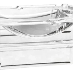 Zertifiziert Casa Padrino Designer Kristallglas Aschenbecher 21 x 21 x H. 6,7 cm - Luxus Edition