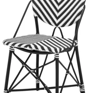 Bestseller Casa Padrino Designer Gartenstuhl schwarz / weiß - Luxus Gartenmöbel