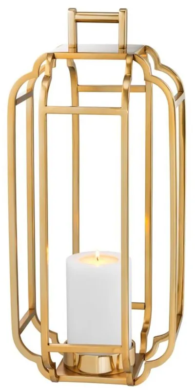 Casa Padrino Luxus Kerzenleuchter Gold 25 x 25 x H. 55 cm - Hotel Accessoires Sonderangebot