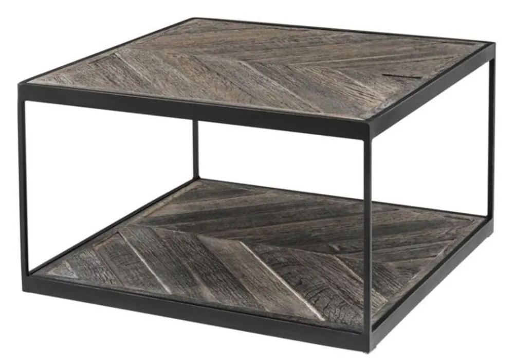 Casa Padrino Designer Beistelltisch aus verzinktem Stahl und verwittertem Eichenholz - Luxus Kollektion Nur Heute