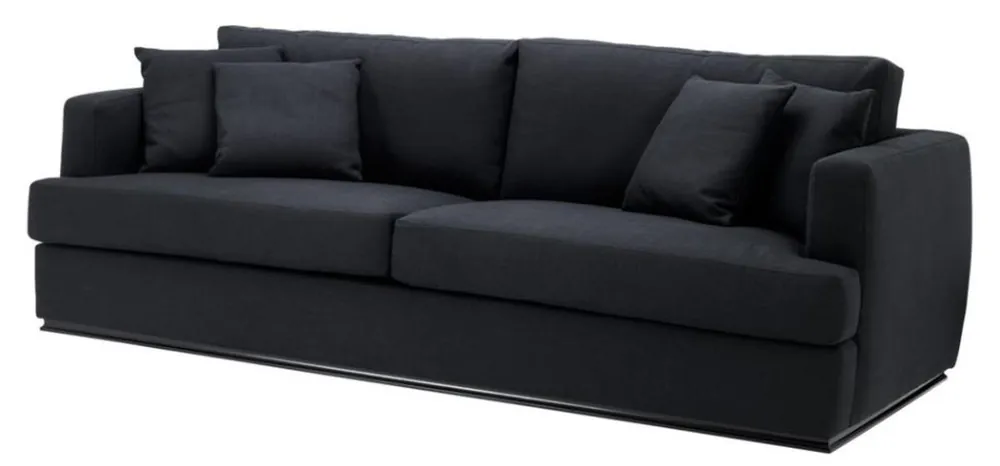Casa Padrino Luxus Hotel Sofa Schwarz 234 x 103 x H. 86 cm - Limited Edition Solange Der Vorrat Reicht