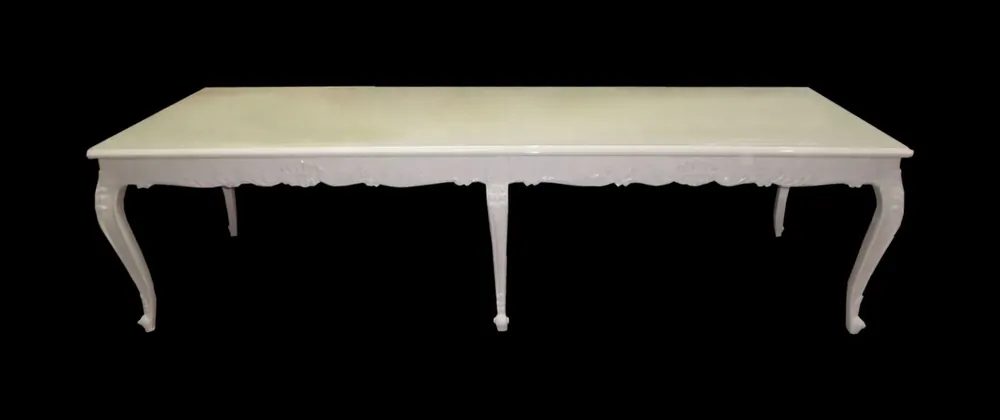 Neu Im Sortiment Casa Padrino Barock Esstisch mit Glasplatte 300 x 88 x H. 83 cm - Luxus Esstisch