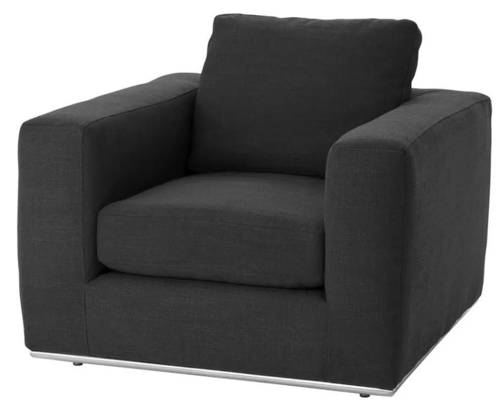 Billig Casa Padrino Luxus Sessel Schwarz 94 x 100 x H. 76 cm - Hotel Sessel Möbel