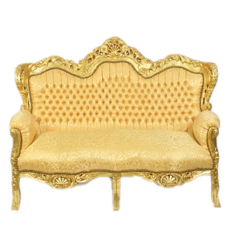 Sonderangebot Casa Padrino Barock 2-er Sofa King Gold Muster / Gold - Barock Möbel
