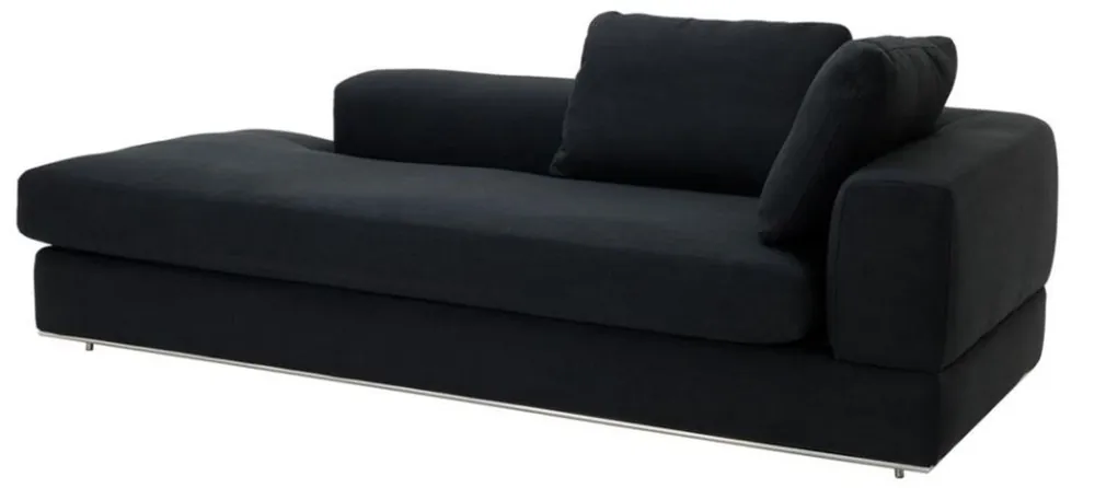 Neue Kollektion Casa Padrino Designer Sofa Schwarz Rechtsseitig 231 x 101 x H. 85 cm - Luxus Wohnzimmer Möbel