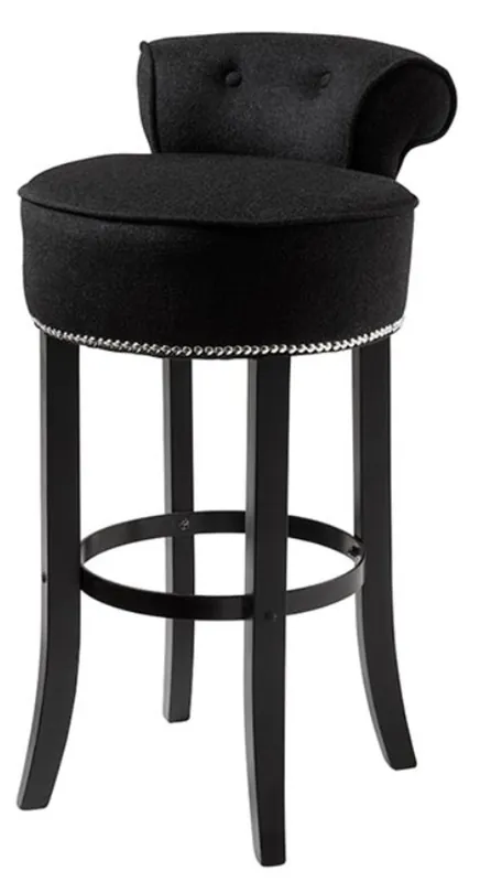 Markenware Casa Padrino Barstuhl Schwarz 46 x 50 x H. 91 cm - Luxus Barhocker