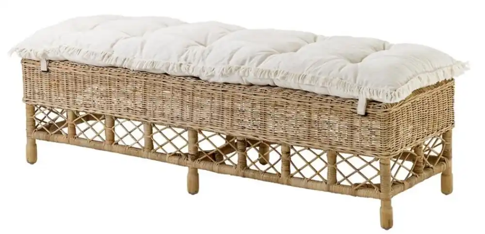 Direktkauf Casa Padrino Sitzbank Naturfarbig 147 x 48 x H. 50 cm - Luxus Qualität