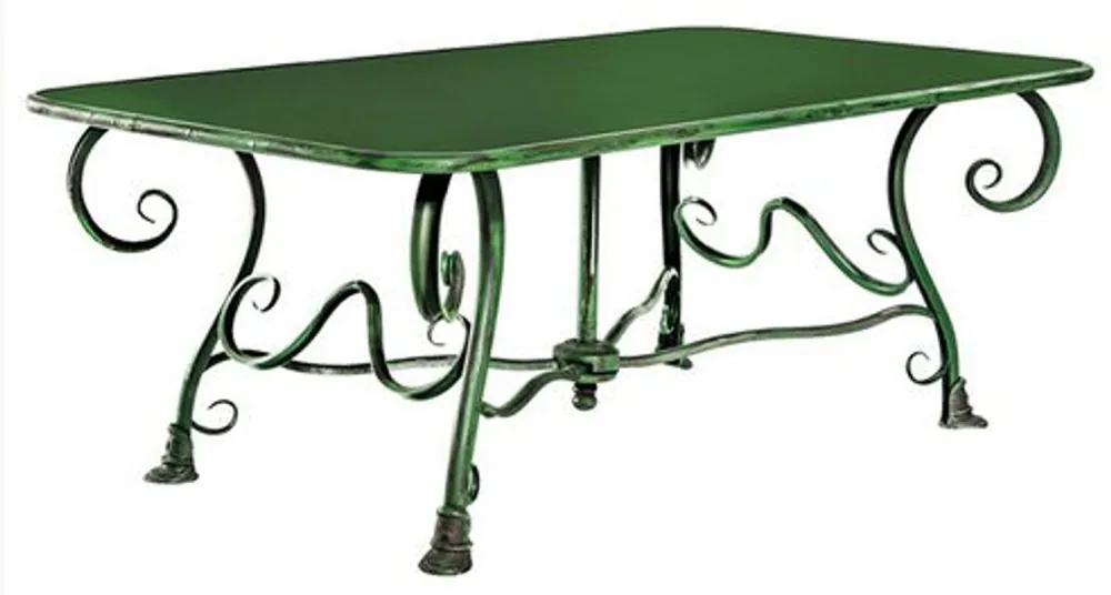 Neue Ware Casa Padrino Gartentisch aus Schmiedeeisen - verschiedene Farben - 120 cm x 70 cm x H45 cm - Luxus Gartenmöbel