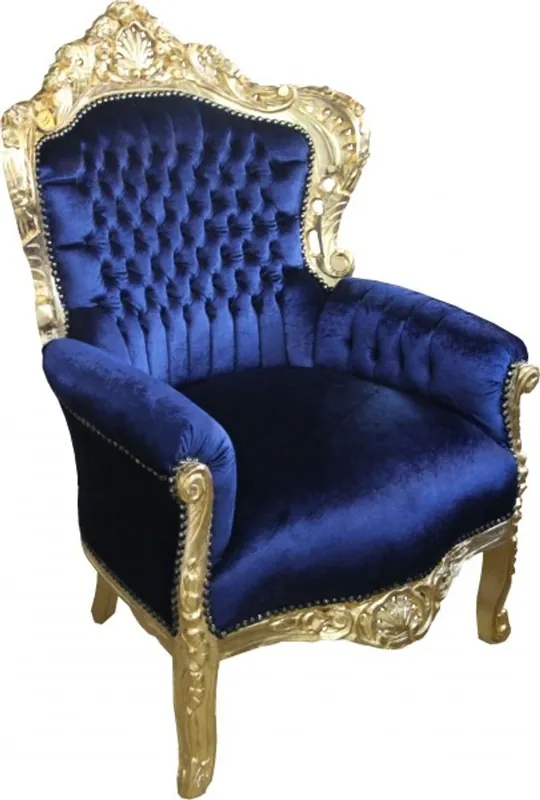 Casa Padrino Barock Sessel King Royalblau / Gold 85 x 85 x H. 120 cm Jetzt Bestellen