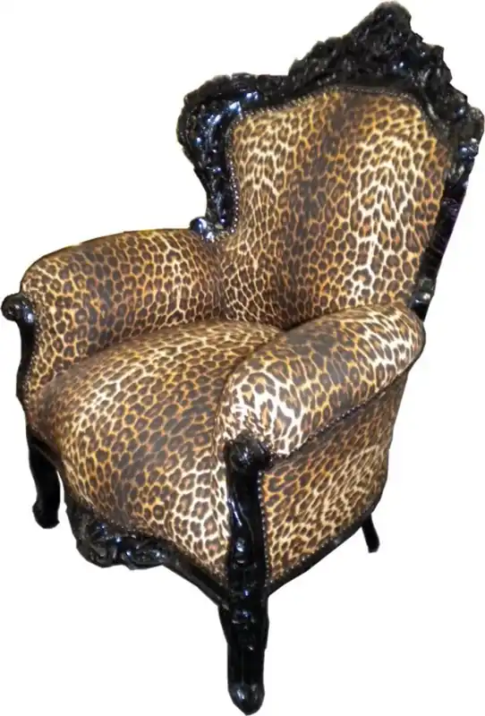 Sonderaktion Casa Padrino Barock Sessel King Leopard / Schwarz - Limited Edition